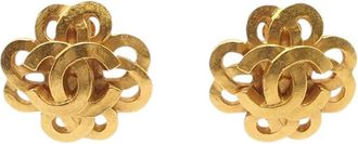 Chanel 1997 CC Flower vergulde oorclips - Goud