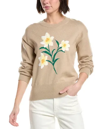 Draper James Daffodil Crewneck Wool-Blend Sweater