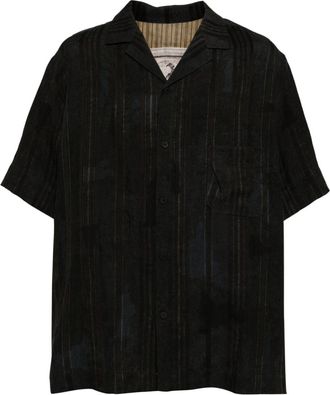 Ziggy Chen striped linen shirt - men - Linen/Flax/Cotton/Cotton/Cupro - 54 - Blue