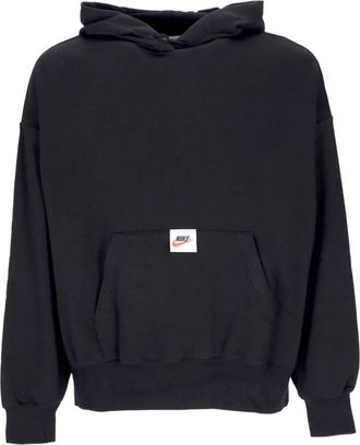 Nike Sportswear Fleece Hoodie Zwart/wit - Dames - Sportshirts - Zwart - S - Katoen - Fitness