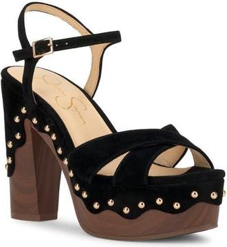 Jessica Simpson Samintia Ankle Strap Platform Sandal in Black at Nordstrom, Size 5.5