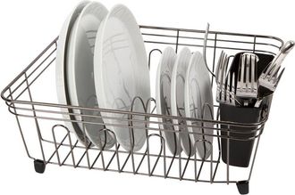 Oggi Compact Dish Drain With Utensil Caddy