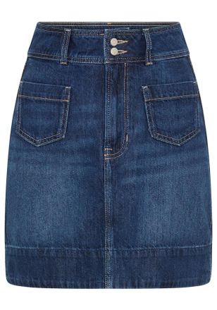 Boss Orange by Hugo Boss Minirock BOSS ORANGE MINI SKIRT 1.0 Premium Damenmode, Damen, Gr. 28, dunkelblau 405, Web, Obermaterial: 53% Baumwolle, 34% Lyocell, 13% sonstige Fase