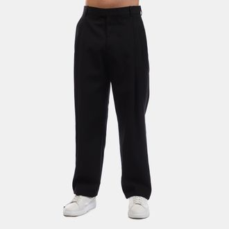 Off-white Mens Off White Embroidered Tailor Pants in Black Wool - Size Medium