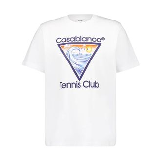 Casablanca T-Shirts, male, White, XL, Tennis Club Icon T-Shirt