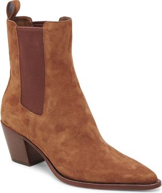 Dolce Vita Shadie Pointed Toe Chelsea Bootie - in Brown Suede at Nordstrom Rack, Size 9