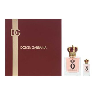 Dolce & Gabbana Womens Q Eau de Parfum 50ml + Eau de 5ml Mini Gift Set for Her - Pink - One Size