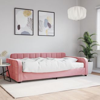 vidaXL Vidaxl - Sof&aacute; Cama Con Colch&oacute;n Terciopelo Rosa 100x200 Cm