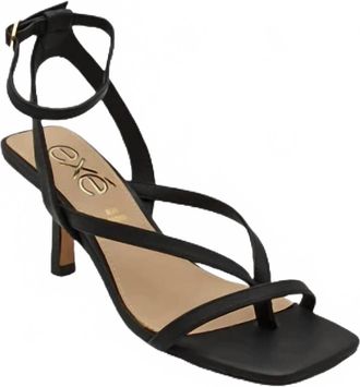 Ex&eacute; Womens Cindy Low Heel Sandals In Black