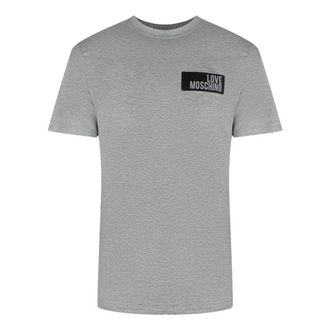 Love Moschino Heren T-shirt met blokjeslogo (Grijs)