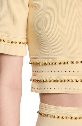 Sandro Cropped cardigan with tassels in Vanilla at Nordstrom, Size X-Large
