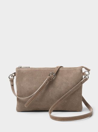 Simons Womens Minimalist suede crossbody bag Exclusive collection from Italy
