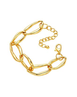 Liv Oliver 18K Plated Abstract Link Statement Necklace Bracelet
