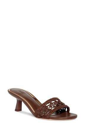 Paige Fallyn Woven Kitten Heel Slide Sandal in Mahogany at Nordstrom, Size 10.5