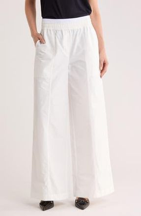 SIMKHAI Olly Double Waistband Wide Leg Pants in White at Nordstrom Rack, Size X-Small