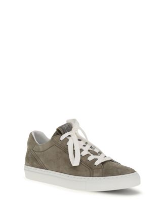 Brunello Cucinelli Suede with Precious Loop Sneaker - Gray
