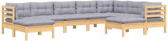 vidaXL Juego De Muebles De Jard&iacute;n 9 Pzas Y Cojines Madera Maciza Pino Vidaxl