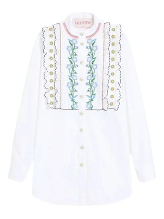 Valentino Garavani embroidered cotton shirt - White