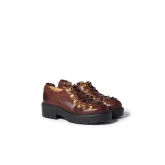 Miu Miu Leather Loafers, Woman, Coffee, Size 35,5
