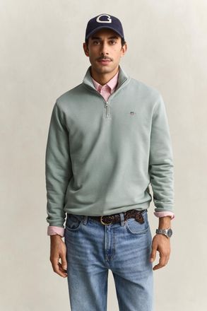GANT Men Shield Half-Zip Sweatshirt (XXXL) CERAMIC GREY