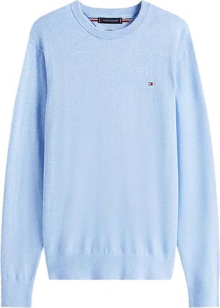 Tommy Hilfiger Sweaters Lichtblauw - Heren - Ronde hals truien - Blauw - 2XL - Katoen - Truien & Vesten