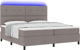 vidaXL Box Spring Bed with Mattress Taupe 200 x 200 cm Fabric vidaXL