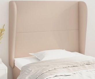 vidaXL Cabecero Con Orejas Cuero Sint&eacute;tico Capuchino 103x23x118/128 Cm Vidaxl