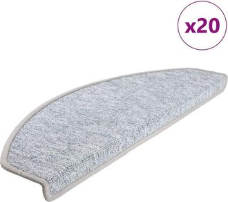 vidaXL Tappetini per Scale 20 pz Grigio Chiaro 65x24x4 cm - Vidaxl