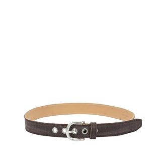 Our Legacy Belts, male, Brown, 80 CM, Fringed Denim Belt