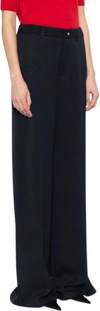 Gucci Wide Trousers, female, Blue, Size: S Wide Leg Trousers