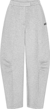 Rotate Cargo Scuba Light Grey Melange Trousers with Vertical Seams