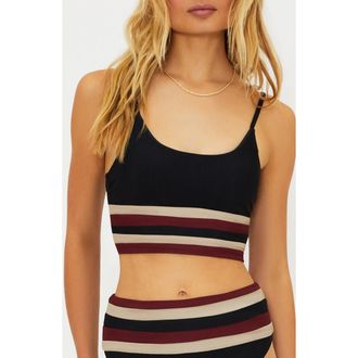 Beach Riot Mae Colorblock Bikini Top in Maroon Merlot Colorblock at Nordstrom Rack, Size Large