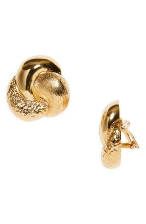 Carolina Herrera Textured Knot Earrings in Gold at Nordstrom