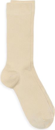 Nordstrom Casual Rib Crew Socks in Ivory Dove at Nordstrom, Size Regular