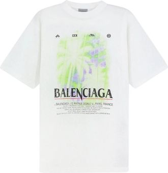 Balenciaga The Window Medium Fit T-shirt - Dames - T-shirts - Wit - M - Katoen - Tops