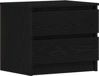 vidaXL Vidaxl - Armario de Noche con cajón 2 pcs Roble negro 50 x 40 x 43.5 cm