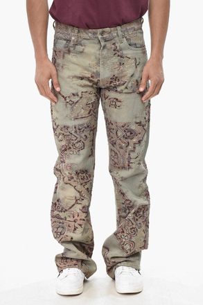 Off-white SEASONAL Printed Denim Jeans TAPEST With 25cm Embroidery Off-White