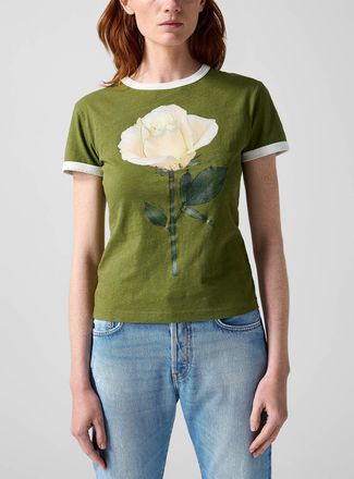Acne Studios Womens White rose T-shirt