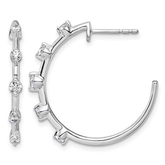 Diamond2Deal 14K White Gold 0.45 ct Lab Grown Diamond Hoop Earrings VS Clarity, G-H Color