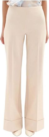 Rinascimento Pantalone a palazzo - Dames - Wijde Broeken - Beige - XL - Leer - Broeken