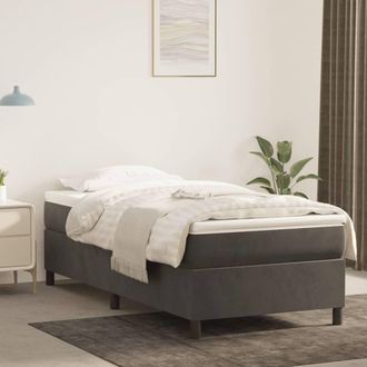vidaXL Vidaxl - Estructura De Cama Sin Colch&oacute;n Terciopelo Gris Oscuro 90x200 Cm