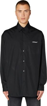 Off-white Shirt met Logo op de Rug - Heren - Casual Overhemden - Zwart - S - Katoen - Overhemden
