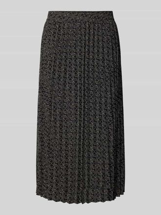 Comma Midirock mit Plisseefalten in Black, Gr&ouml;&szlig;e 38