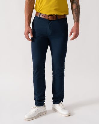 Boss Orange by Hugo Boss Mens Slim Fit Chinos in Dark Blue Cotton - Size 32W/30L