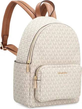 Michael Michael Kors Womens Medium Tanner Logo Print Backpack Panna Pvc Backpacks