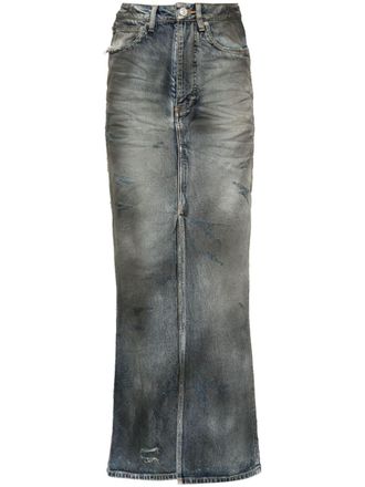 Balenciaga Gonna lunga denim - Grigio