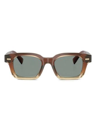Brunello Cucinelli two-tone square-frame sunglasses - men - Acetate - 50 - Brown