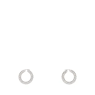 Amina Muaddi Earrings, female, Gray, Size: ONE SIZE Jaheel Hoop Earrings