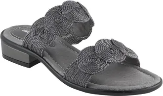 David Tate Honey Sandals Womens B Gunmetal Two Strap Open Toe ZAP2454