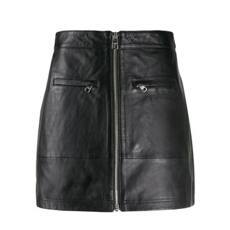 Calvin Klein Jeans Dames, Rokken, Zwart, Maat: XS Leer